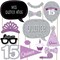 Big Dot of Happiness Quinceanera Purple - Sweet 15 - Birthday Party Photo Booth Props Kit - 20 Count
